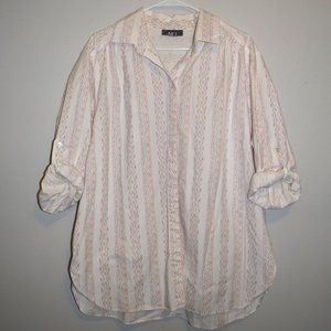 VINTAGE White, Pastel Desert Pattern Button Up Top